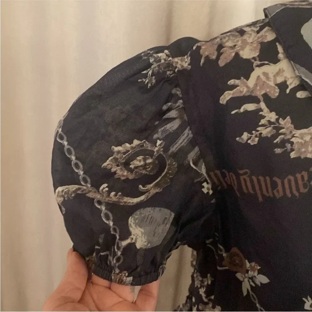 Kimchi Blue Floral Black Dress, M - Picture 8 of 13